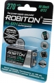 аккумулятор 9V Robiton RTU270MH 6F22/Крона-1BL 