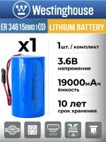 батарейка 3.6 В с коннектором Dupont 2,54 (BLS-2) Westinghouse ER 34615BMD1 (D) connector