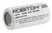 аккумулятор 3.2V Robiton LiFe16340 450mAh без защиты
