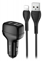 автомобильное зарядное устройство Hoco Z36 Leader 2USB 2.4A + lightning cable автомобильное зарядное устройство Hoco Z36 Leader 2USB 2.4A + lightning cable