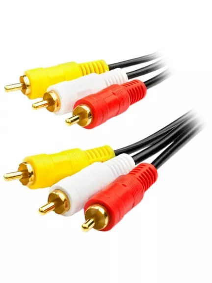 кабель тюльпан ATcom 3xRCA->3xRCA 1.5m (M/M)