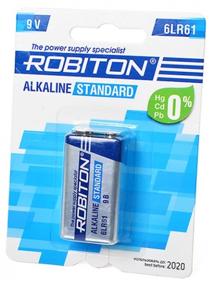 батарейка Robiton 6LR61/Крона STANDARD-1BL