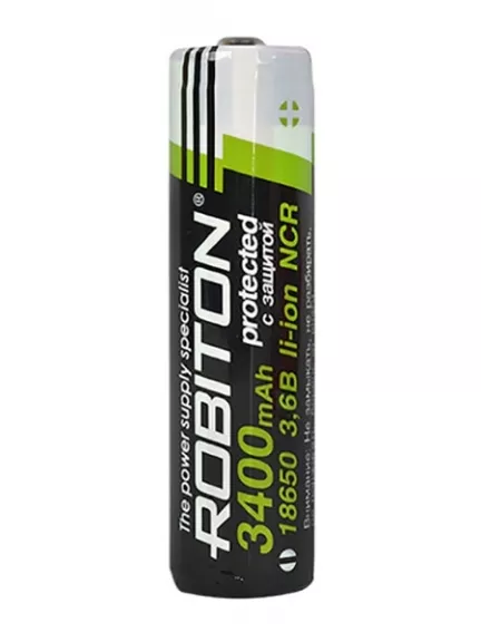 аккумулятор Robiton 18650 Li-Ion 3400 mAh, защищенный
