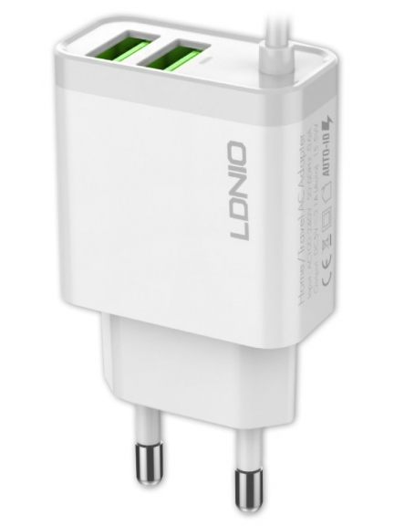 зарядное устройство LDNIO A321 2USB*3,1A + кабель micro USB