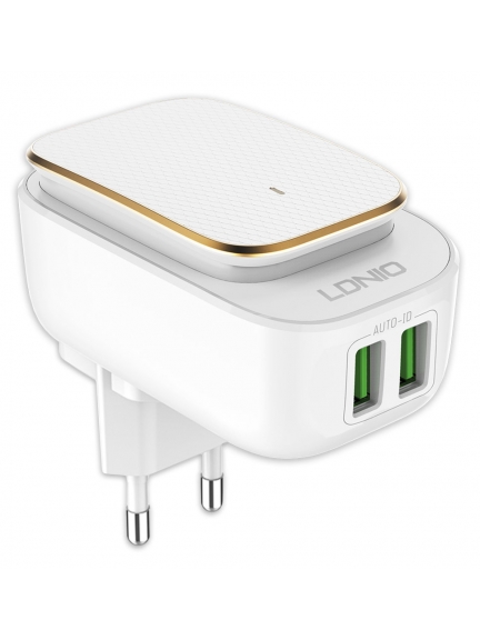 зарядное устройство с ночником LDNIO A2205 Touch LED lamp and 2 USB charger