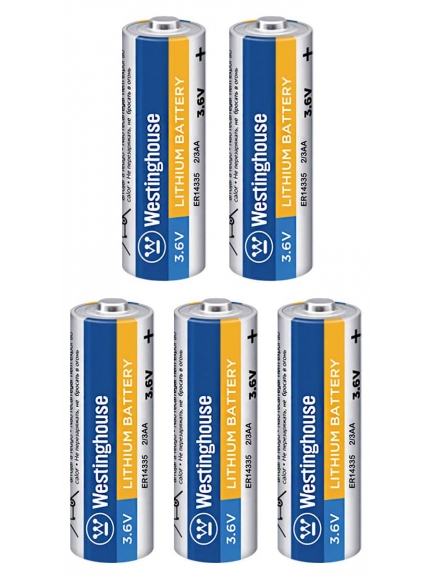 литиевые батарейки 3.6V Westinghouse ER 14335 (2/3AA) 5шт.