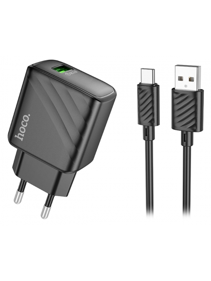 быстрое зарядное устройство с кабелем Hoco CS21A Rich single port QC3.0 charger set(Type-C)