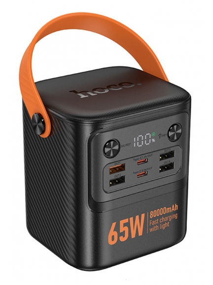 портативный внешний аккумулятор для ноутбука Hoco J152 Pro Tough PD65W+light power bank(80000mAh)