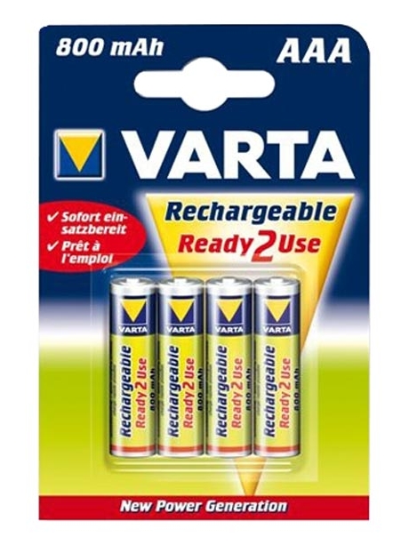 аккумулятор Varta 800 mAh R03/AAA Ready2Use-4BL 