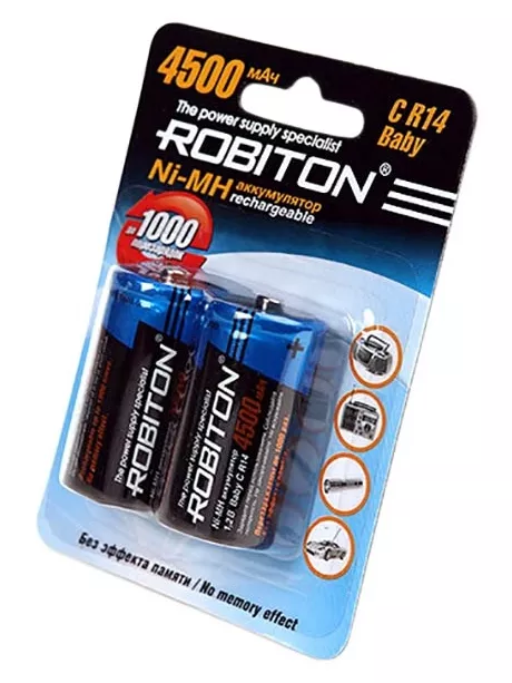 аккумуляторы (2 шт.) Robiton 4500 mAh R14/C-2BL 