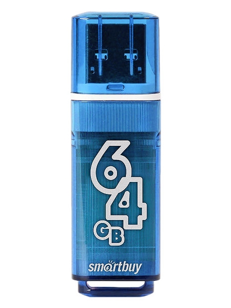 флешка USB SmartBuy Glossy series 64Gb blue