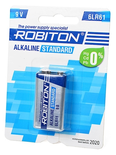 батарейка Robiton 6LR61/Крона STANDARD-1BL 