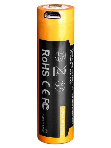аккумулятор с USB портом Fenix ARB-L18 18650 USB Li-Ion 2600mAh, защищенный 