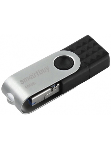 USB флешка с microUSB и type C SmartBuy TRIO 3-in-1 OTG 3.0 16GB black