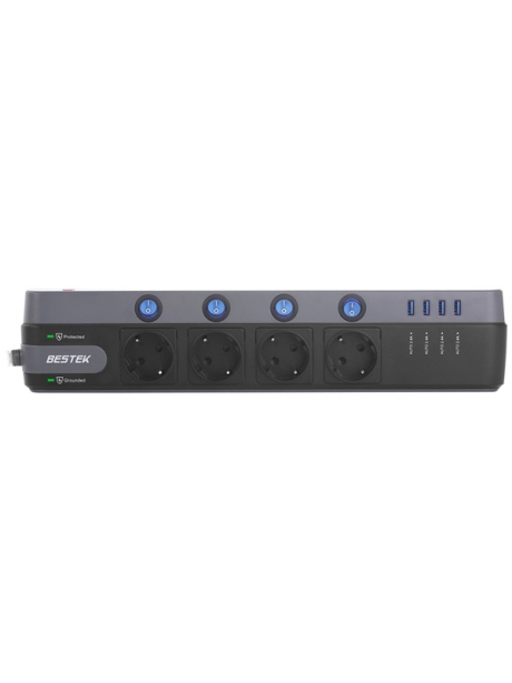 сетевой фильтр Bestek EU power strip MRJ4402 black