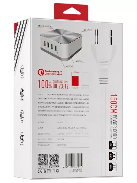 универсальное USB зарядное устройство LDNIO A8101 8USB silver white