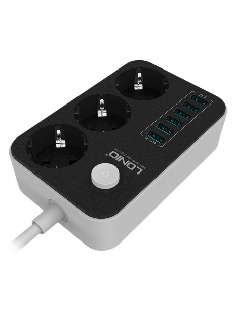 сетевой фильтр с USB LDNIO SE3631 6USB*3 розетки 1,6м grey