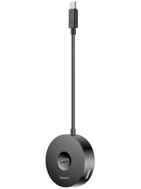 концентратор USB 3.0 Baseus round box HUB adapter Type-C black