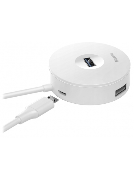 концентратор USB 3.0 Baseus round box HUB adapter white
