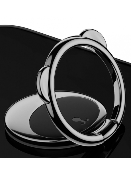 попсокет на телефон Baseus Bear Finger Metal Ring Grip Stand Holder black