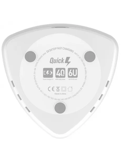 настольное зарядное устройство LDNIO A6801 Desktop 6 USB 40W QC3.0 white