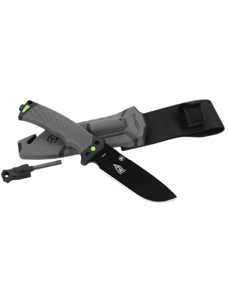 туристический нож с огнивом и точилкой Ganzo G803 grey