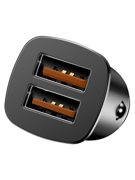 автомобильное зарядное устройство Baseus Square metal A+A 30W  Dual QC3.0 black