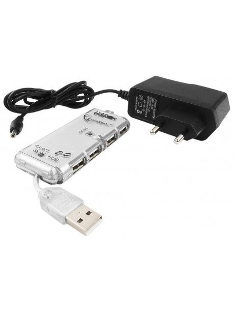 концентратор USB 2.0 Gembird UHB-C244 silver