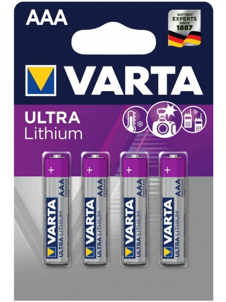 батарейки (4 шт.) Varta FR03/AAA ULTRA LITHIUM 6103-4BL 