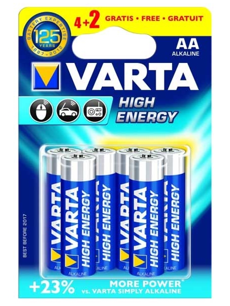 батарейки (6 шт.) Varta LR6/AA LONGLIFE Power-4+2BL 