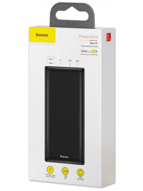 внешний аккумулятор Baseus Mini JA Fast charge power bank 3A 30000mAh black