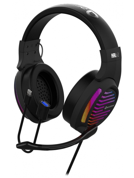 игровая гарнитура 7.1 с подсветкой и вибрацией Accutone Halo 2 USB black