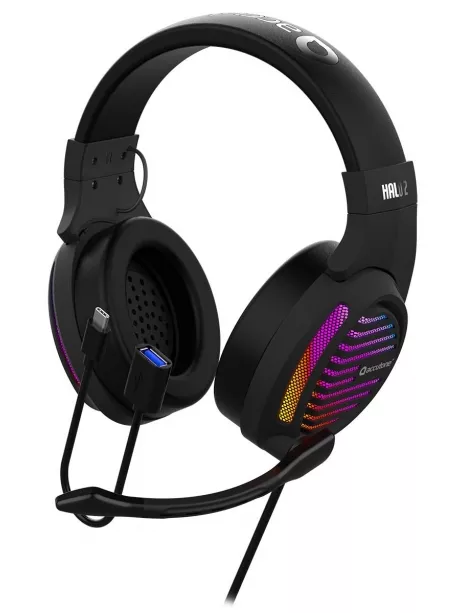 игровая гарнитура 7.1 с подсветкой и вибрацией Accutone Halo 2 USB black