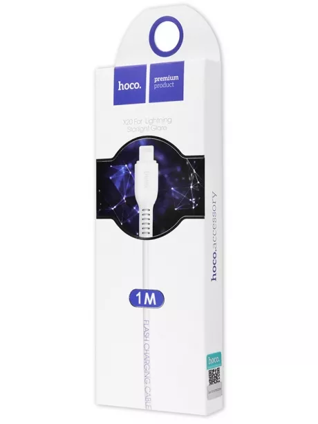 кабель передачи данных Hoco X20 Flash lightning 1m white