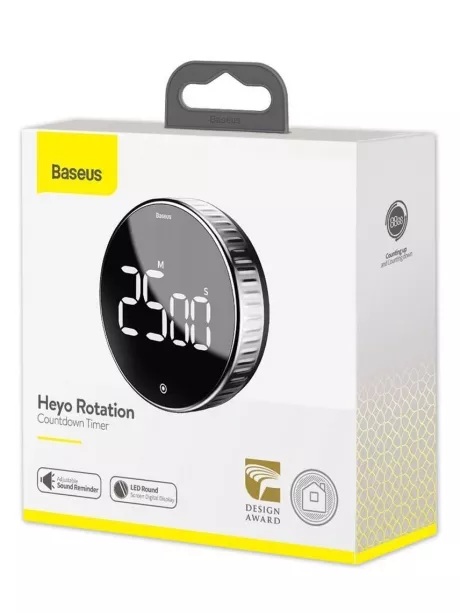 цифровой таймер на магните Baseus Heyo rotation countdown timer black