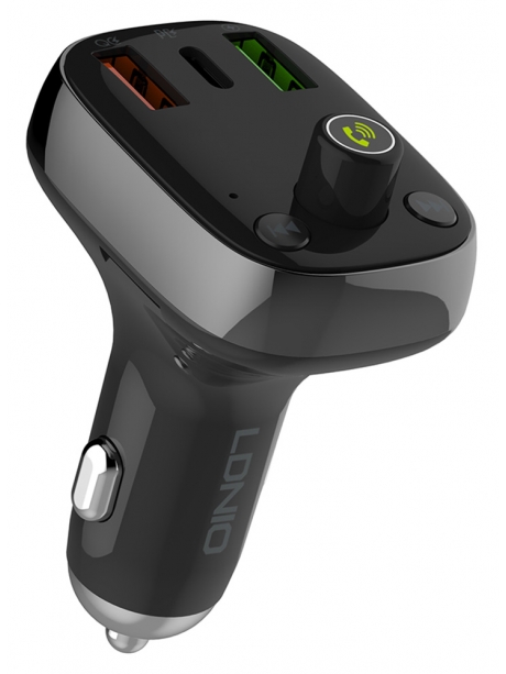 автомобильная зарядка с bluetooth FM трансмиттером LDNIO C704Q black