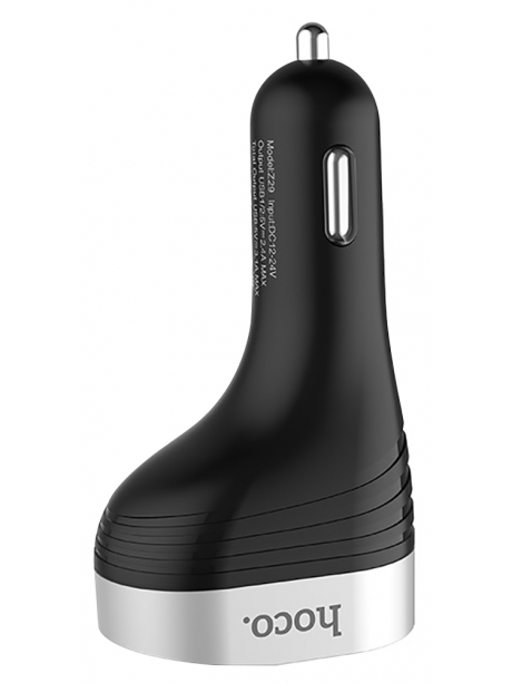 автомобильное зарядное устройство Hoco Z29 Regal digital display cigarette lighter car charger black