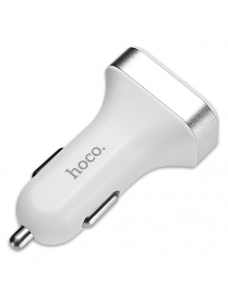 автомобильное зарядное устройство с дисплеем Hoco Z3 2USB LCD car charger white