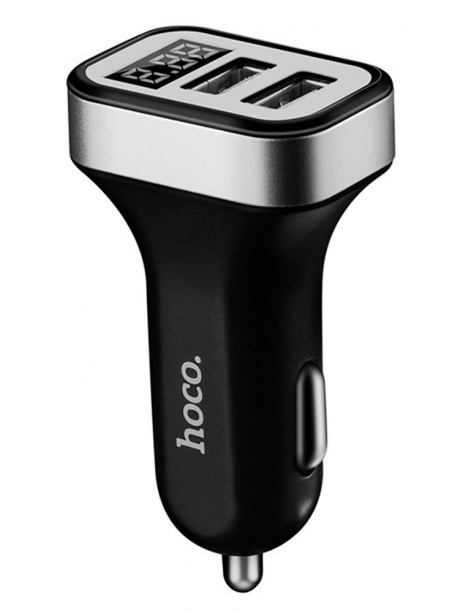 автомобильное зарядное устройство с дисплеем Hoco Z3 2USB LCD car charger black