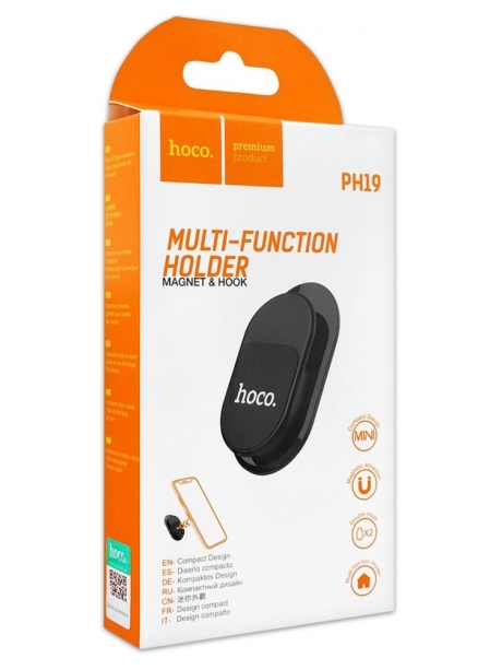 магнитный держатель на 3М скотче для дома и машины Hoco PH19 Mysterious multi-function magnetic holder black