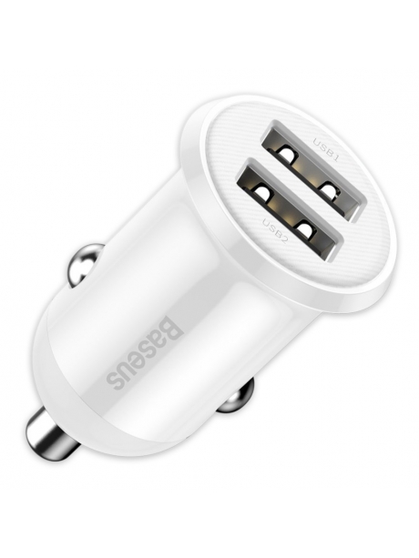 автомобильное зарядное устройство Baseus Grain Pro Car Charger (Dual USB 4.8A ) white