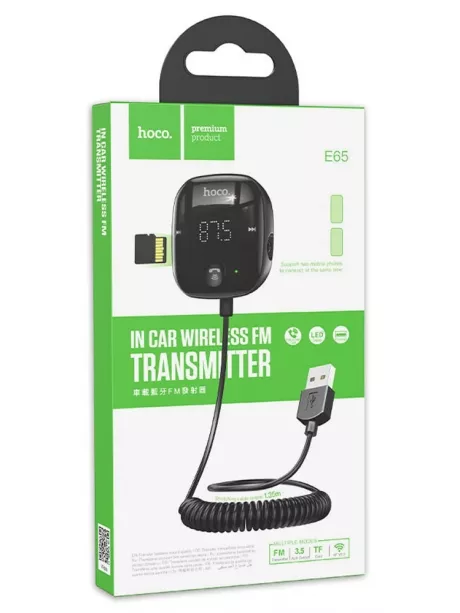 FM трансмитер с bluetooth Hoco E65 Unity car BT FM transmitter black
