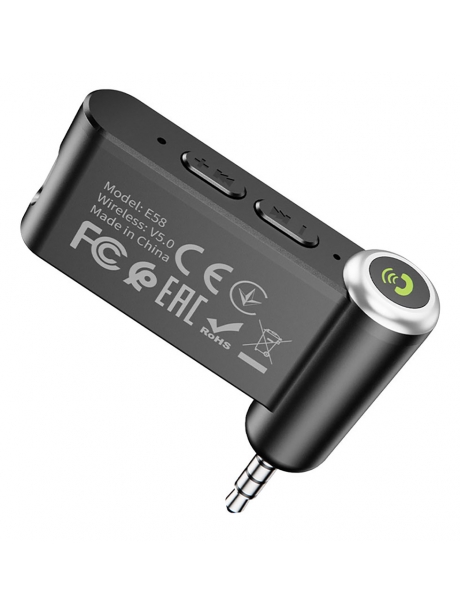 bluetooth AUX аудиоадаптер Hoco E58 Magic music car AUX BT receiver black