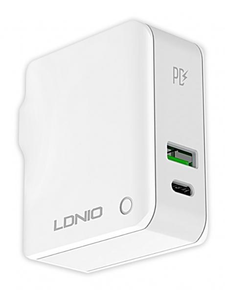 зарядное устройство LDNIO A4403C PD+Auto-id Fast Travel Charger + кабель USB - Lightning white