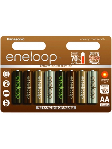 аккумуляторы (8 шт) Panasonic 1900 mAh R6/AA Eneloop-8BL 