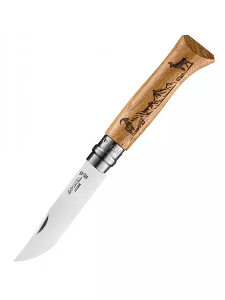 складной нож Opinel N°08 Animalia Chamois дуб