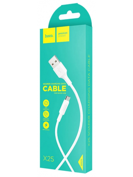 кабель передачи данных Hoco X25 Soarer micro 1m white