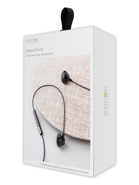 проводные наушники с микрофоном Baseus Encok H06 lateral in-ear Wired Earphone black