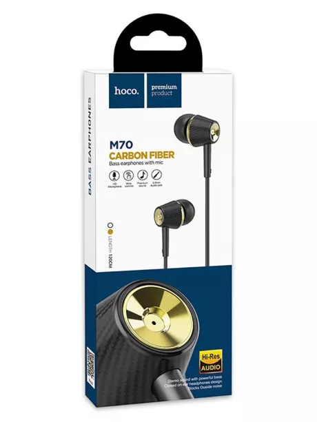 наушники с микрофоном для смартфона Hoco M70 Graceful universal earphones with mic black