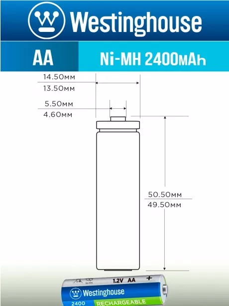 аккумуляторы Westinghouse 2400 mAh  R6/AA 8шт. 